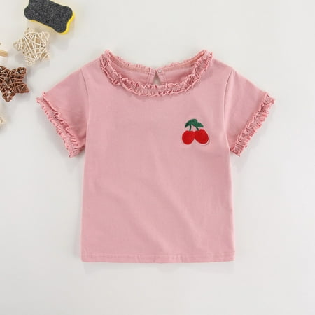 Summer Baby Kids Girls short Sleeve Print T-shirt Tops Child Casual Blouse
