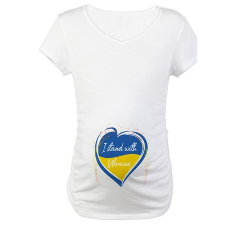 CafePress - I Stand With Ukraine Maternity T Shirt - Cotton Maternity T-shirt Cute & Funny Pregnancy Tee
