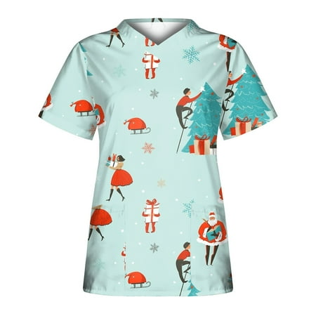 Women Scrub_Top Working Uniform Blouse Short Sleeve V-Neck Workwear T-Shirt with Pocket Comfy Tops S
Women Scrub_Top Working Uniform Blouse Short Sleeve V-Neck Workwear T-Shirt with Pocket Comfy Tops S