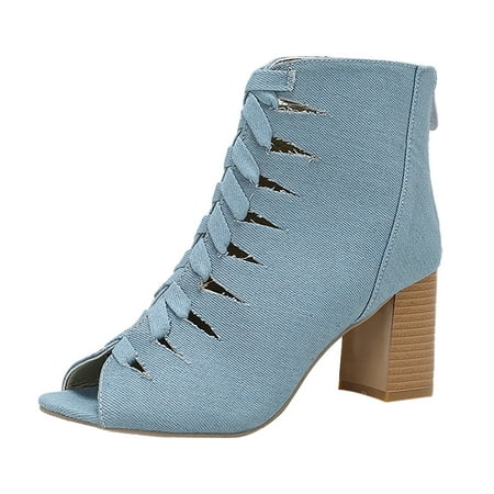 MIASHUI Summer Sandals for Women 2024 Women s Sandals with Hollowed Out Interwoven Thick High Heels Fish Mouth Sandals Blue 8
MIASHUI Summer Sandals for Women 2024 Women s Sandals with Hollowed Out Interwoven Thick High Heels Fish Mouth Sandals Blue 8