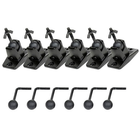 VideoSecu 6 Packs Ceiling Wall Speaker Mount Surround Sound Home Theater Bracket Black fits Keyhole and Thread Hole BJU