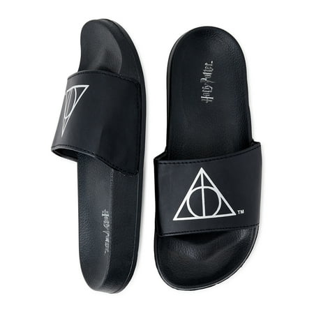 Harry Potter Women s Deathly Hallows Slide Sandals