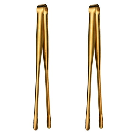 2 Pcs Stainless Steel Barbecue Tongs Bread Tongs Steak Tongs Food Clamps