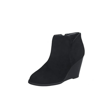 Eloshman Ladies Bootie Cutout Ankle Boots Faux Suede Wedge Heel Booties Walking Comfortable Side Zip Short Boot Non-Slip Black 5.5
Eloshman Ladies Bootie Cutout Ankle Boots Faux Suede Wedge Heel Booties Walking Comfortable Side Zip Short Boot Non-Slip Black 5.5