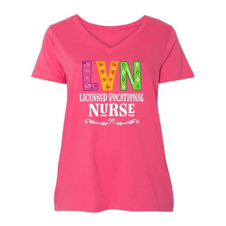 Inktastic LVN Licensed Vocational Nurse Women s Plus Size V-Neck