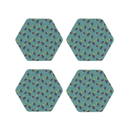 Leather Coasters Set of 4 - Purple Grapes Pattern Lightweight Non-Slip Drink Coasters for Desk Anti-Scalding Desk Cup Coasters for Office Table Decor Hexagon
Leather Coasters Set of 4 - Purple Grapes Pattern Lightweight Non-Slip Drink Coasters for Desk Anti-Scalding Desk Cup Coasters for Office Table Decor Hexagon