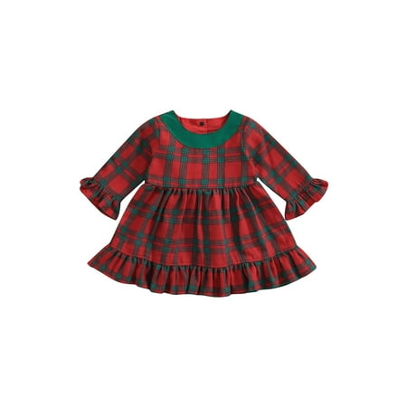 Calsunbaby Kids Little Girls Christmas Dress Plaid Long Sleeve Patch Color High Waist Ruffle Casual Party Dress Red 4-5 Years
Calsunbaby Kids Little Girls Christmas Dress Plaid Long Sleeve Patch Color High Waist Ruffle Casual Party Dress Red 4-5 Years