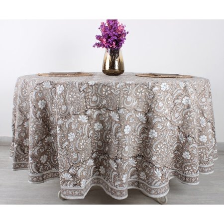Taupe and Off White Round Tablecloth Indian Floral Hand Block Printed Cotton Cloth Table cover Home Decor and Gifts Party Wedding Events
Taupe and Off White Round Tablecloth Indian Floral Hand Block Printed Cotton Cloth Table cover Home Decor and Gifts Party Wedding Events