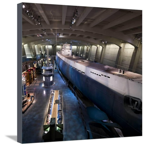The Captured German Submarine U505 Exhibit Stretched Canvas Print Wall Art