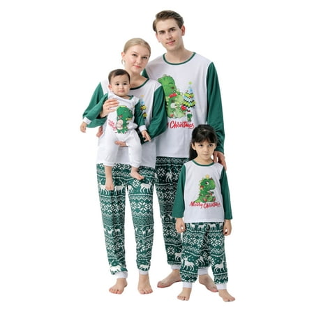 Christmas Family Matching Pajamas Set Dinosaur Print Long Sleeve O-neck T-shirt+Snowflake Print Trousers Sleepwear
Christmas Family Matching Pajamas Set Dinosaur Print Long Sleeve O-neck T-shirt+Snowflake Print Trousers Sleepwear