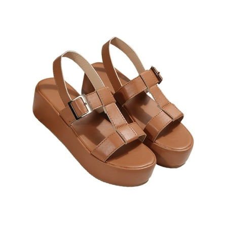 Crocowalk Ladies Sandal Ankle Strap Platform Sandals Open Toe Casual Shoe Womens Wedges Street Lightweight Summer Heeled Shoes Light Brown 8.5
Crocowalk Ladies Sandal Ankle Strap Platform Sandals Open Toe Casual Shoe Womens Wedges Street Lightweight Summer Heeled Shoes Light Brown 8.5