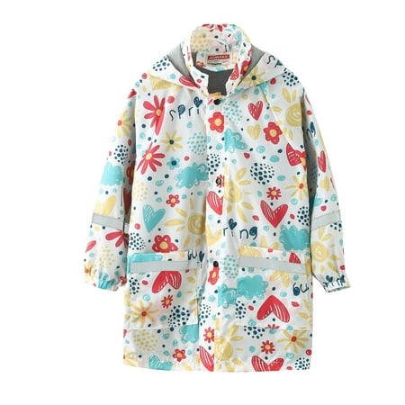 BIZIZA Toddler Baby Rain Jackets Long Sleeve Waterproof Pockets Cartoon Print Hooded Button Up for 3-10Y Chlid Tops White 130
BIZIZA Toddler Baby Rain Jackets Long Sleeve Waterproof Pockets Cartoon Print Hooded Button Up for 3-10Y Chlid Tops White 130