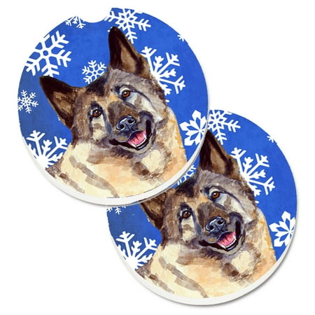Carolines Treasures LH9308CARC Norwegian Elkhound Winter Snowflakes Holiday Set of 2 Cup Holder Car Coasters Large
Carolines Treasures LH9308CARC Norwegian Elkhound Winter Snowflakes Holiday Set of 2 Cup Holder Car Coasters Large