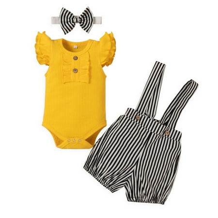 QIPOPIQ Toddler Girls Outfit Sets Clearance Toddler Baby Girls Cotton Stripe Overalls Ruffle Clothes Bow Three-piece Suit
QIPOPIQ Toddler Girls Outfit Sets Clearance Toddler Baby Girls Cotton Stripe Overalls Ruffle Clothes Bow Three-piece Suit