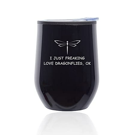 Stemless Wine Tumbler Coffee Travel Mug Glass with Lid I Just Freaking Love Dragonflies Funny (Black Midnight)
Stemless Wine Tumbler Coffee Travel Mug Glass with Lid I Just Freaking Love Dragonflies Funny (Black Midnight)