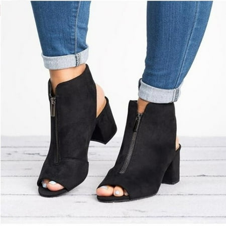 〖Yilirongyumm〗 Black 40 Sandals Women Fashion Flock Thick High Heel Zip Solid Sandals Peep Toe Casual Shoes
〖Yilirongyumm〗 Black 40 Sandals Women Fashion Flock Thick High Heel Zip Solid Sandals Peep Toe Casual Shoes