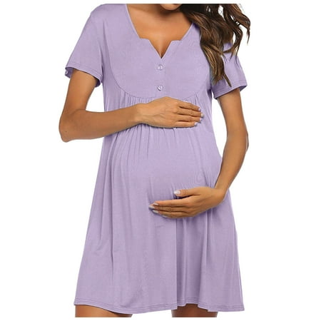 NEGJ Women Maternity Short Sleeve Hight Waist Dress For Daily Wearing Or Baby Shower
NEGJ Women Maternity Short Sleeve Hight Waist Dress For Daily Wearing Or Baby Shower