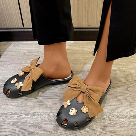 XIAOFFENN Womens Sandals Women s Fashionable Sandals Bow Tie Comfort Half Wrap Comfortable Soft Sole Slippers Lightweight Flat Sandals Slip On Casual Walking Slippers 7 Black
XIAOFFENN Womens Sandals Women s Fashionable Sandals Bow Tie Comfort Half Wrap Comfortable Soft Sole Slippers Lightweight Flat Sandals Slip On Casual Walking Slippers 7 Black