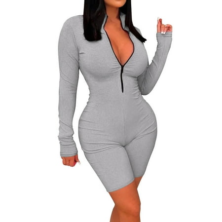 Xysaqa Women s Ribbed Jumpsuits Shapewear for Women Tummy Control Post Compression Garment Workout Rompers Long Sleeve Exercise Overalls Gray Clearance
Xysaqa Women s Ribbed Jumpsuits Shapewear for Women Tummy Control Post Compression Garment Workout Rompers Long Sleeve Exercise Overalls Gray Clearance