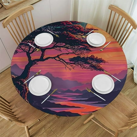 Patifu Sunset Mountains Trees Round Table Cover Stain Resistant Washable Indoor Outdoor Tablecloth Kitchen Dining Wedding Parties Picnic Farmhouse 100% Polyester Fiber 54-58
Patifu Sunset Mountains Trees Round Table Cover Stain Resistant Washable Indoor Outdoor Tablecloth Kitchen Dining Wedding Parties Picnic Farmhouse 100% Polyester Fiber 54-58