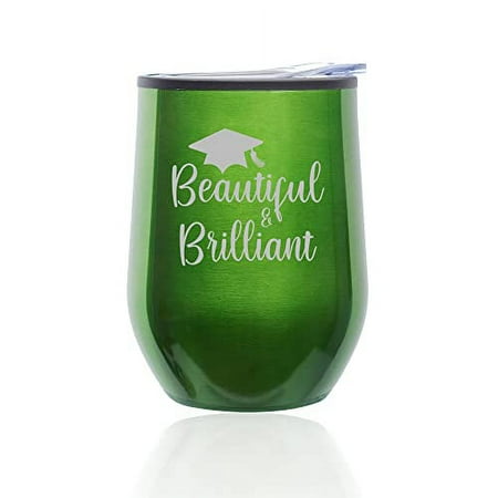 Stemless Wine Tumbler Coffee Travel Mug Glass with Lid Beautiful Brilliant Grad Graduation Gift (Green)
Stemless Wine Tumbler Coffee Travel Mug Glass with Lid Beautiful Brilliant Grad Graduation Gift (Green)