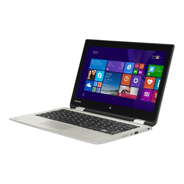Toshiba Satellite Radius 11 L15W-B1303 - Flip design - Celeron N2840 / 2.16 GHz - Win 8.1 - 2 GB RAM - 32 GB eMMC - 11.6" touchscreen 1366 x 768 (HD) - HD Graphics - fusion finish in gold satin