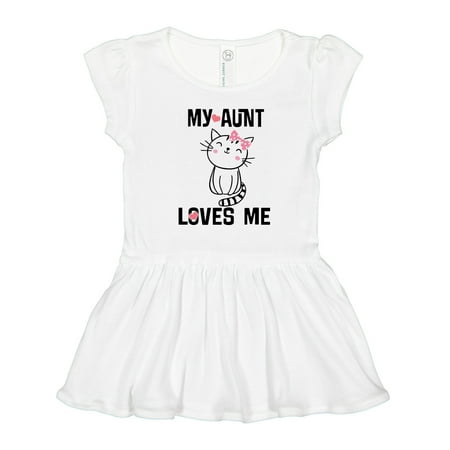 Inktastic My Aunt Loves Me Kitty Gift Toddler Girl Dress