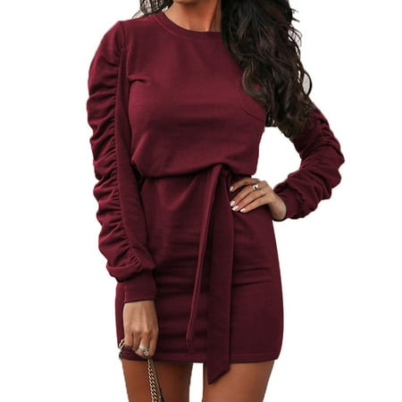 Winter Fashion Solid Color Long Sleeve Sweater Bandage Dress Floral Dress for Women Dress for Women Maternity Dress Winter
Winter Fashion Solid Color Long Sleeve Sweater Bandage Dress Floral Dress for Women Dress for Women Maternity Dress Winter