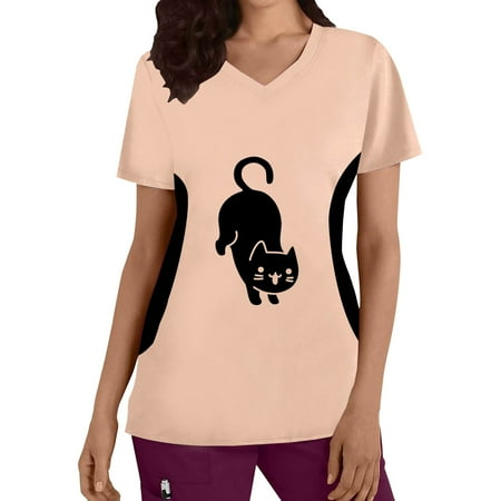 TAIAOJING Scrubs for Women Plus Size Top V Neck Short Sleeved Cats Prints T Shirt Blouse
TAIAOJING Scrubs for Women Plus Size Top V Neck Short Sleeved Cats Prints T Shirt Blouse