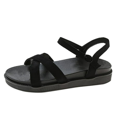 CLZOUD Womens Outdoor Sandals Black Women Sandals Fashion Solid Color Summer Simple Thick Bottom Flat Bottom Comfortable Beach Sandals Buckle Strap Casual Shoes 39
CLZOUD Womens Outdoor Sandals Black Women Sandals Fashion Solid Color Summer Simple Thick Bottom Flat Bottom Comfortable Beach Sandals Buckle Strap Casual Shoes 39