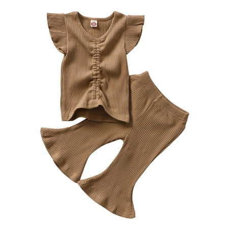 New Born Set Baby Girls Solid Autumn Sleeveless Ribbed Tops Long Pants Bell Bottom Outfits Clothes Long Sleeve Crop Top
New Born Set Baby Girls Solid Autumn Sleeveless Ribbed Tops Long Pants Bell Bottom Outfits Clothes Long Sleeve Crop Top