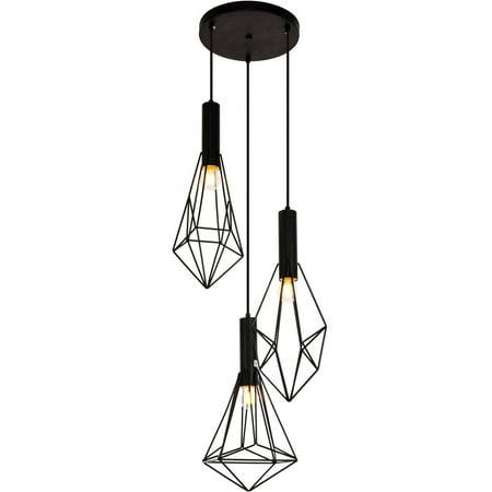 Black Tone Finish Pendants 16 Wide Black Diamond Shade Iron/Aluminum Material E26 A Type 3 Light Fixture
Black Tone Finish Pendants 16 Wide Black Diamond Shade Iron/Aluminum Material E26 A Type 3 Light Fixture