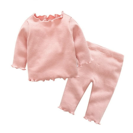Puloru Babies Casual Two-piece Clothes Set Solid Color Ribbed Cloth Round Collar Tops + Long Pants
Puloru Babies Casual Two-piece Clothes Set Solid Color Ribbed Cloth Round Collar Tops + Long Pants