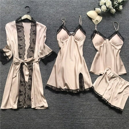 Female 5/4/2PCS Pajamas Set Satin Pyjamamas Lace Patchwork Bril Wedding Nightwear Rayon Home Wear Nighty&Robe Suit
Female 5/4/2PCS Pajamas Set Satin Pyjamamas Lace Patchwork Bril Wedding Nightwear Rayon Home Wear Nighty&Robe Suit