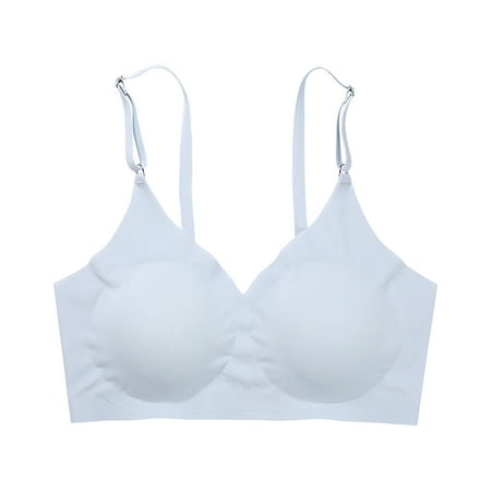 Knosfe Womens Bras No Underwire Full Support V Neck Seamless T Shirt Bras for Women Light Blue L
Knosfe Womens Bras No Underwire Full Support V Neck Seamless T Shirt Bras for Women Light Blue L