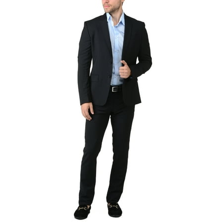Roberto Cavalli Men's Completo 2 Pz. Slim Fit Suit Jacket and Pants - 42 US / 52 EU - Nero