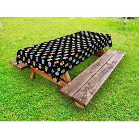Owls Outdoor Tablecloth Colorful Birds with Different Expressions Funny Confused Serious Characters Dots Decorative Washable Fabric Picnic Table Cloth 58 X 84 Inches Black Multicolor by Ambesonne
Owls Outdoor Tablecloth Colorful Birds with Different Expressions Funny Confused Serious Characters Dots Decorative Washable Fabric Picnic Table Cloth 58 X 84 Inches Black Multicolor by Ambesonne