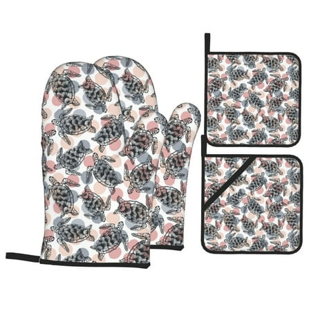 Oven Mitts and Pot Holders Sets 4 pcs Turtle print Non-Slip Oven Gloves Potholders Soft Quilted Lining Heat Resistant Gloves Hot Pads for Kitchen Baking Cooking
Oven Mitts and Pot Holders Sets 4 pcs Turtle print Non-Slip Oven Gloves Potholders Soft Quilted Lining Heat Resistant Gloves Hot Pads for Kitchen Baking Cooking