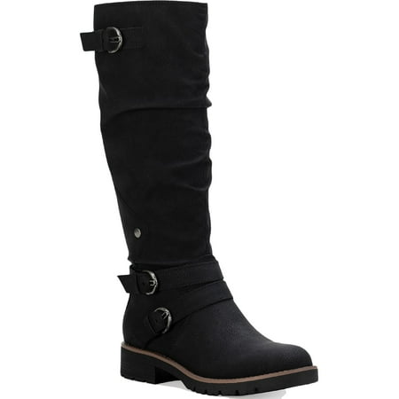 Sun + Stone Womens Brinley Faux Leather Tall Knee-High Boots