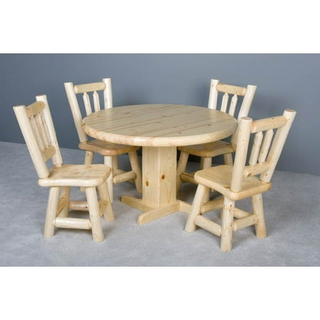 6 Pc Log Dining Table Set (Clear, Hunter Green)