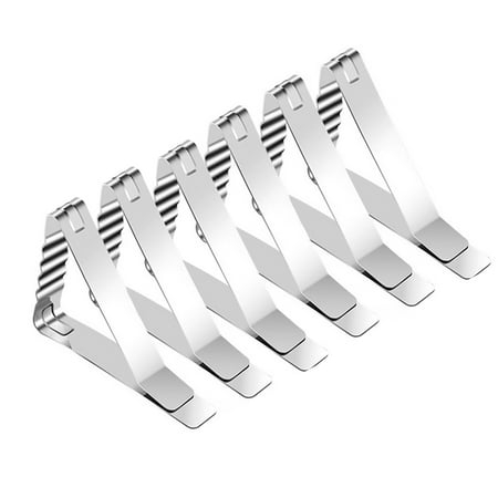 

Younar Table Cloth Clips | Stainless Steel Tablecloth Cover Clamps | 6PCS Silver Table Cloth Holders for Table Less than 4.5cm/1.77in Thickness for Home Restaurant Wedding Picnic Patio Party
