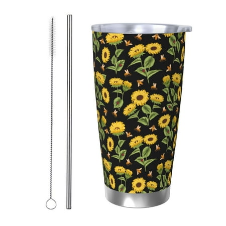 Ocsxa Bees and Sunflowers Pattern 20oz Travel Coffee Mug with Flip Lid Stainless Steel Insulated Insulated Coffee Mug Thermal Cup with Splash Proof Sliding Lid-Straw Two-piece Set
Ocsxa Bees and Sunflowers Pattern 20oz Travel Coffee Mug with Flip Lid Stainless Steel Insulated Insulated Coffee Mug Thermal Cup with Splash Proof Sliding Lid-Straw Two-piece Set
