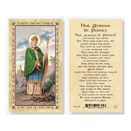 St. Patrick - Hail Glorious Saint Gold-Stamped Laminated Catholic Prayer Holy Card with Prayer on Back Pack of 25
St. Patrick - Hail Glorious Saint Gold-Stamped Laminated Catholic Prayer Holy Card with Prayer on Back Pack of 25