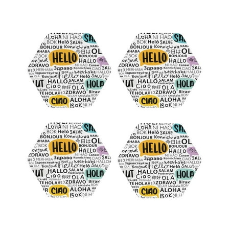 Drink Coasters Set of 4 Hello Leather Coasters for Coffee Table Protector Heat Resistant Cute Coasters for Home Decor Housewarming Gifts Bar Kitchen 4 Inch Hexagon
Drink Coasters Set of 4 Hello Leather Coasters for Coffee Table Protector Heat Resistant Cute Coasters for Home Decor Housewarming Gifts Bar Kitchen 4 Inch Hexagon