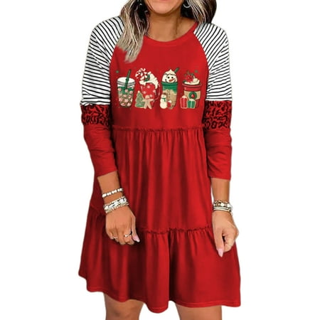 Frontwalk Pajama Dress For Women Casual Lounge Long Sleeve T-shirt Dress Crew Neck Christmas Xmas Party Dresses Red 5XL
Frontwalk Pajama Dress For Women Casual Lounge Long Sleeve T-shirt Dress Crew Neck Christmas Xmas Party Dresses Red 5XL