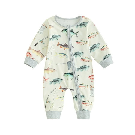 Acuteok Baby Fall Jumpsuit Long Sleeve Crew Neck Fish Print Zipper Closure Fall Romper Clothes for Boys Girls
Acuteok Baby Fall Jumpsuit Long Sleeve Crew Neck Fish Print Zipper Closure Fall Romper Clothes for Boys Girls