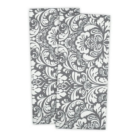 Contemporary Home Living Set of 2 White and Gray Damask Rectangular Dishtowels 18 x 28
Contemporary Home Living Set of 2 White and Gray Damask Rectangular Dishtowels 18 x 28