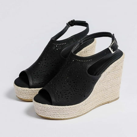 Ecqkame Women s Wedges Sandals Clearance Women s Fashion Solid Wedges Casual Buckle Strap Hollow-out Roman Shoes Sandals Black 38
Ecqkame Women s Wedges Sandals Clearance Women s Fashion Solid Wedges Casual Buckle Strap Hollow-out Roman Shoes Sandals Black 38
