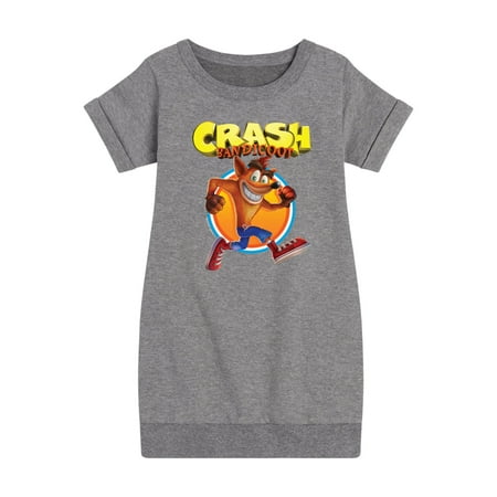 Crash Bandicoot - Crash Circle - Toddler And Youth Girls Fleece Dress