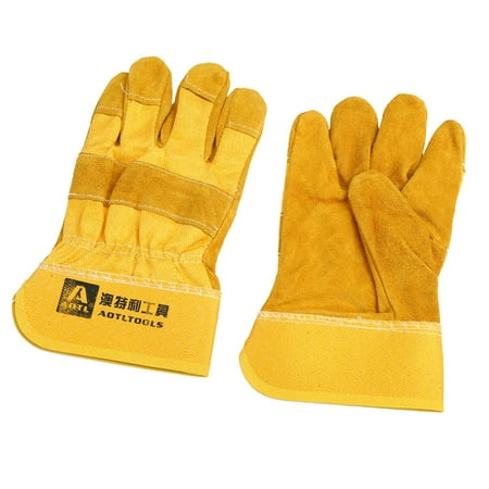 1 Pair Welding Cowhide Leather Welder Protective Work Gloves Size Home